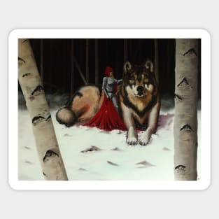 Red and Wolf Sticker